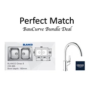BLANCO Double Bowls BUNDLE With GROHE Mixer Tap