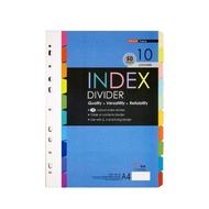 UNI Paper A4 Index Divider 10 Colours 50 Sheets