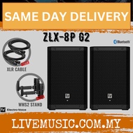 EV Electro-Voice ZLX-8P G2 1000W 8" Speaker Bluetooth W/ Stand Speaker And Free Cables - Each / Pair