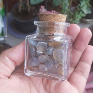 Agate Stone In A Glass Jar Special Edition Worth Collecting Bottle Size 6.5×4.4×4.4 Cm.