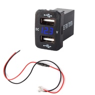 12V Dual USB Ports Car Charger Socket Voltmeter 4.2A Power Adapter For Toyota