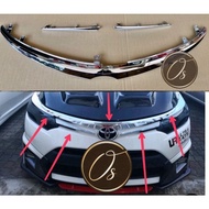 Toyota Vios 2014 NCP150 Front Bumper Grile Grille Garnish Chrome GRILL LINING moulding 2014 2015 2016 2017 2018 grill