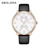 Solvil et Titus W06-03080-005 Men's Quartz Analogue Watch in White Dial and Leather Strap