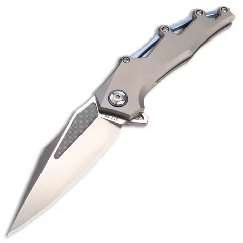 M390 Steel Blade Titanium Alloy Handle Folding Knife Outdoor Camping Survival Pocket Knife EDC Tool