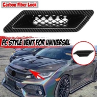 Carbon Fiber Universal Car Front Bumper Hood Vent Air Out Decoration For Honda Civic -A4 B8 Golf BMW