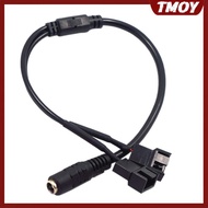 TMOY DC 5521 to 4Pin PWM 4 Pin 2 Wayputer PC Router Fan Power Adapter Cable 12V