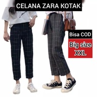 Xxl - ZARA Long Women's JUMBO PLAID PANTS - TARTAN BAGGY PANTS - PLAID PANTS - Korean PLAID PANTS