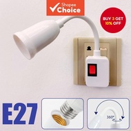 Direct Plug-in Rotary Lamp Head E27 Socket Plug Lamp Bulb Holder with Switch EU US Plug Lamp Holder 