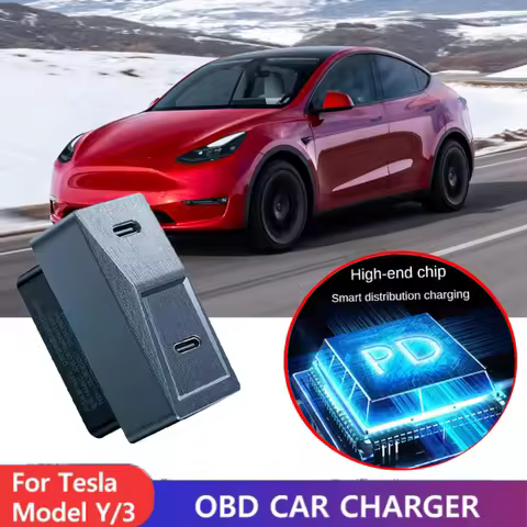 For Tesla Model 3 Y X S OBD 2.0 Adapter docking station Fast Charging 27W Plug and Play USB Type C D