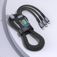 SERTRER 3-in-1 3 in 1 Fast Charging Cable Multiple Interfaces 100W 5A 3 in 1 Charger Cable Charging Cable Wire Data Cable Phone Fast Charger Cord Charging