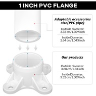 12 Packs PVC Flange for 1" PVC Pipe, Table Screw Caps PVC Fittings for DIY PVC Rod Holder Projects, 