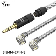 TRN T3 PRO Earphone Cable With 2PIN 0.75mm 0.78mm CPin MMCX Connector 8 Core Pure Silver Replacement