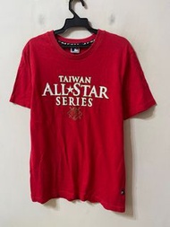 MLB x Taiwan 211 All Star 燙金logo 紅色棉質短袖T恤
