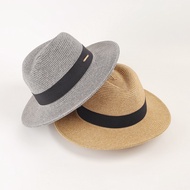 Panama Straw Hat Unisex Top Hat Jazz Hat Big Head Shade UV Protection All-match Trend Adjustable
