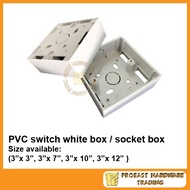 PVC switch white box socket box base box 3 x 3, 3 x 7, 3 x 10, 3 x 12