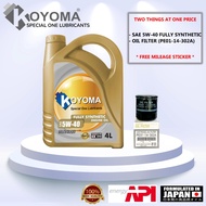 MAZDA RX-8, MAZDA 2 1.5, MAZDA 3 1.6 NON-SKYACTIV OIL FILTER PE01-14-302 + KOYOMA 5W40 FULLY SYNTHET