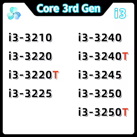 3rd Gen Processor Core i3-3210 i3-3220 i3-3220T i3-3225 i3-3240 i3-3240T i3-3245 i3-3250 i3-3250T LG