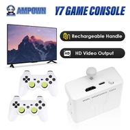 Ampown Y7 Video Game Console Linux System 256G Built 12000 Games Rechargeable Wireless Handle Low La