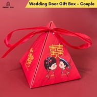 10PCS Small Triangle Wedding Door Empty Gift Box Candy Chocolate Red Chinese Traditional Kiss Couple