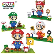 ZMS Big size Cartoon Small Blocks Fire Mario DIY Building Toys Cute Assembly Children Toys Luigi Auc