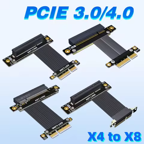 PCI Express 4.0 X4 To X8 Extension Cable PCI-E Riser Jumper Cable for PCIE Gigabit LAN PCIe NVMe RAI