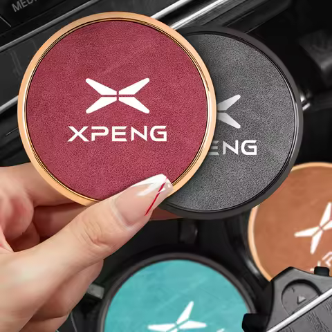 2026 For Xpeng G6 P7 G6 G3 G3i G9 P5 X9 X2 N5 F30 H93 Car Coaster Alloy Leather Anti Slip Mat Water 