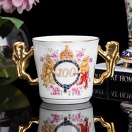英國製Paragon王者之風奢華24k金女王2000臻享雙耳杯骨瓷馬克杯