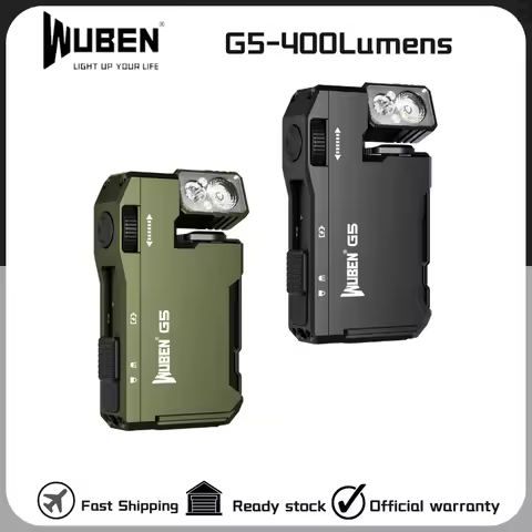 WUBEN G5 400Lumens Mini EDC Light Rechargeable Bulit-in Battery Ultra-lightweight 180° Rotating Head
