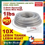 1lbs Brush Cutter Trimmer Line With Steel Wire / Tali Mesin Rumput / Grass Cutting String [Heavy Dut