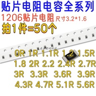 1206 Chip Resistor 1% 5% 0R 1R 1.1 R 1.2 1.5 R 1.8 2R 2.2 2.4 R 2.7 3R
