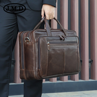 Jiameda genuine leather men's bag, business leather briefcase, handbag, 17 inch computer bag zdq