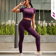Sports Yoga Suit Summer Pink Yoga Suit Suit Short-Sleeved Skinny Two-Piece Suit