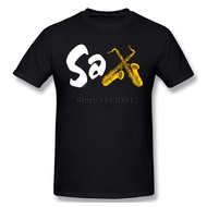 Music Instrument Sax T-shirt For Men Plus Size Cotton Team Tee Shirt 4XL 5XL 6XL Camiseta(1) XS-4XL-5XL-6XL