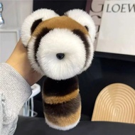 Original Adorable Plush Otter Fur Car Keychain Bag Charm Fashion Doll Hanging Decoration Real Rabbit