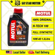 (100% Original) MOTUL H-TECH 100 4T 10W-40 Fully Synthetic Full Synth Motorcycle Engine Oil 1.2L Minyak Hitam Enjin