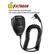 BaoFeng Palm Mic Push to Talk BF888S UV5R UV5RE UVT2 UVB2 2-Pin K Type Handy PTT Speaker Mic BF-DB11