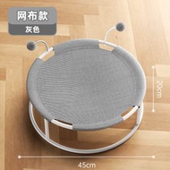 【網布款-灰色】夏季透氣鐵藝貓窩 四季通用防潮貓吊床 圓形網布寵物貓咪彈翻床 寵物用品