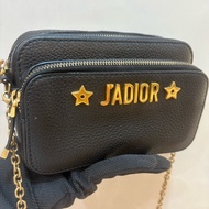 Dior 黑金雙層相機包 復古金鏈條