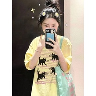 COD [Special Offer Pure Cotton 220g (Combed Tight)] American Summer New Style Printed Short-Sleeved 