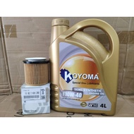 BMW E89 528i 2.0L 11427634292 11427634291 HU8002X OIL FILTER + KOYOMA 10W40 SEMI SYNTHETIC ENGINE OI
