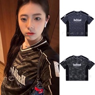 Korea badblood Short-Sleeved Jersey Camouflage Leopard Print Loose Letter Numbers Quick-Drying Mesh 