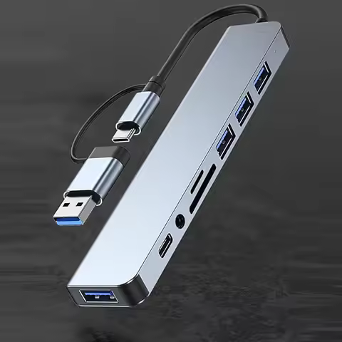 8in1 USB C Hub 4 USB Ports 1 USB-C Jack TF/SD Card Reader 3.5mm Audio Output for MacBook pro iPad pr