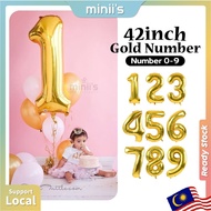 MINIIS PARTY Number Balloon 42 Inch Balloon Number Foil Balloon Belon Number Gold Number Balloon Dig
