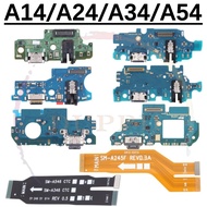 For Samsung Galaxy A14 A24 A34 A54 5G A546 Dock Connector USB Charger Charging Port + Mainboard Main Mother Board Flex Cable