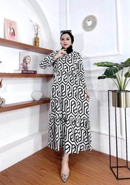 Midi dress wanita kekinian 2022 / midi dress wanita kekinian 2022 / midi dress rayon armor terbaru 2