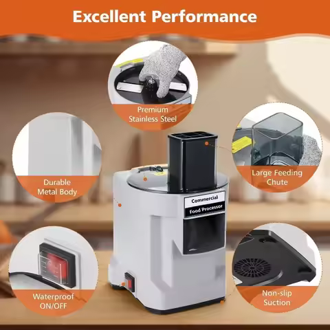 K8600 Commercial Dicing Machine White 3-in-1 Multi-Function Electric Cutter Strips Shreds Slices Dic