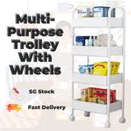 SG Seller Kitchen Shelves/Snack Trolley/ Movable Shelves Kitchen Rack With Wheels