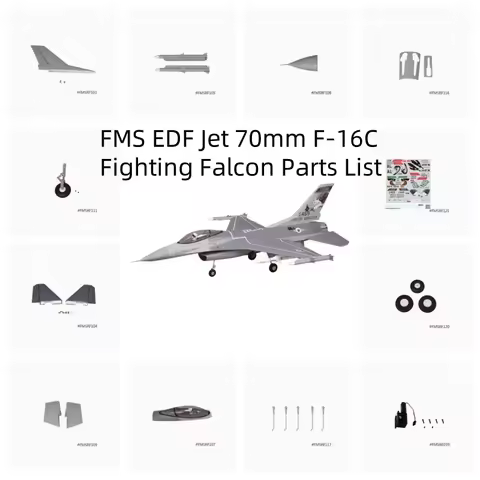 FMS EDF Jet 70mm F‑16C Fighting Falcon RC Airplane Remote Control Aircraft Parts Decal Sheet Cockpit