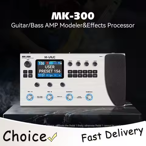 M-VAVE MK-300 Guitar Multi-Effects Processor 150s 120AMP Pedal Looper+128 Drum 11 FX Module MIDI Neu