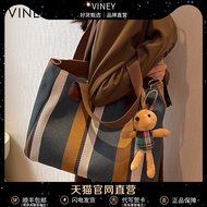 Viney Tote Bag CN91 beg wanita 2025 beg kanvas besar kapasiti popular beg serba boleh untuk kerja Vi